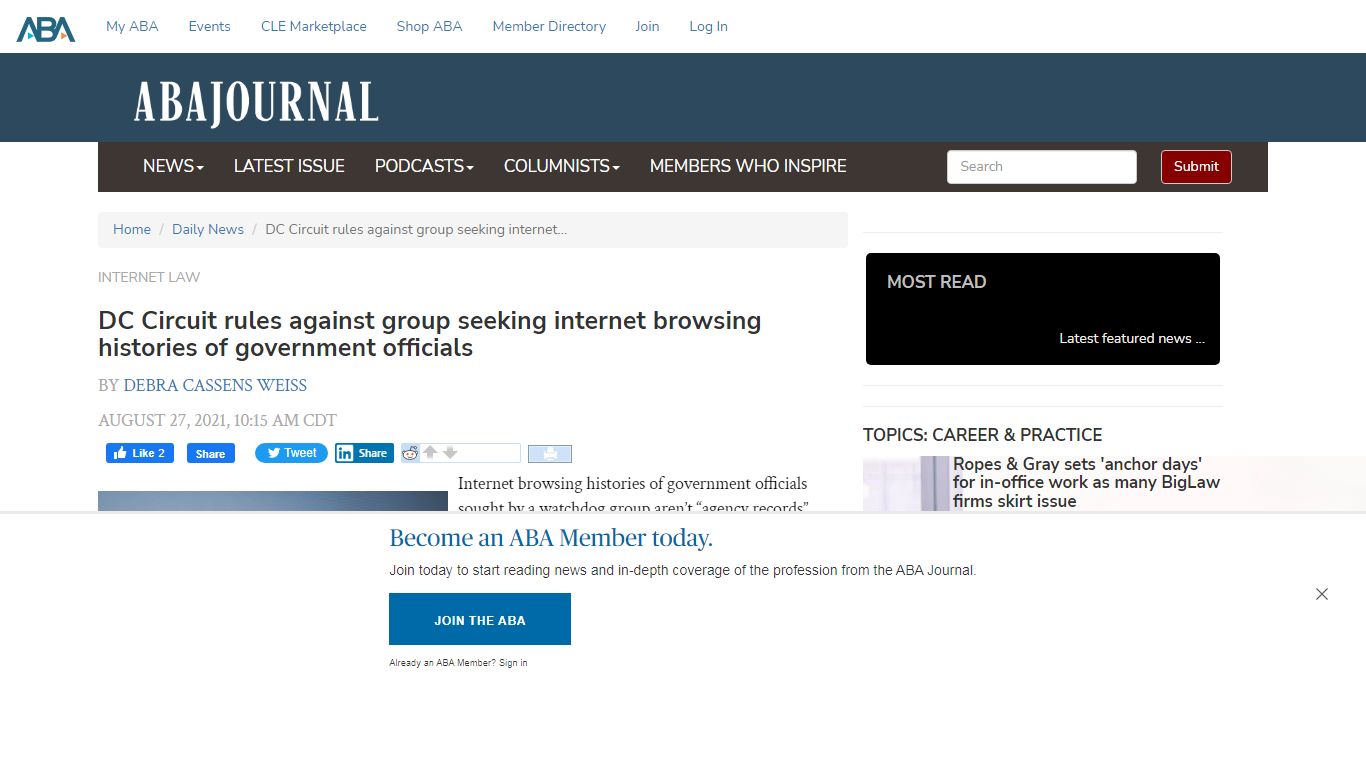 DC Circuit rules against group seeking internet browsing histories of ...